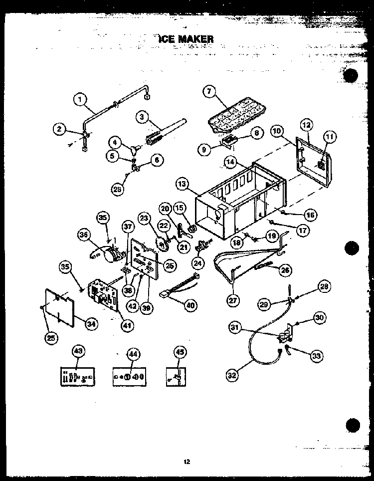 Ice Maker Diagram and Parts List for GFD240 MN04 Caloric Refrigerator