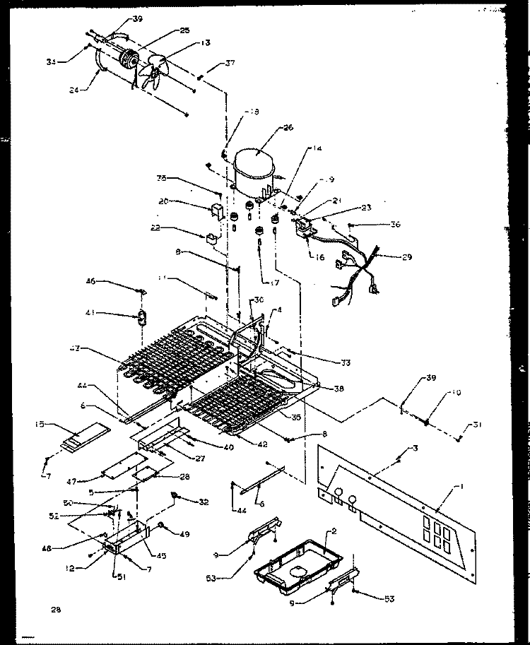 MACHINE COMPARTMENT Diagram and Parts List for GRH2202B P1168103W E Amana Refrigerator