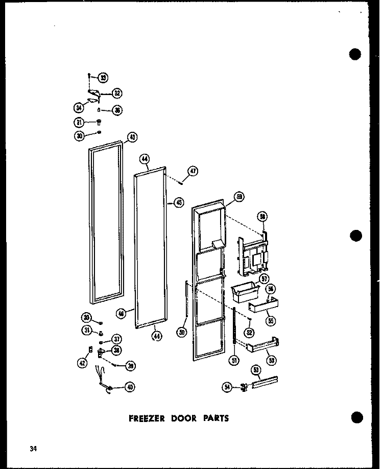FZ DOOR PARTS Diagram and Parts List for SRN22G-A P6020117W A Amana Refrigerator