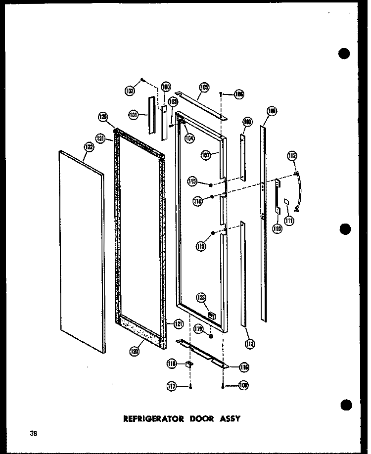 REF DOOR ASSY Diagram and Parts List for SRN22G-A P6020117W A Amana Refrigerator