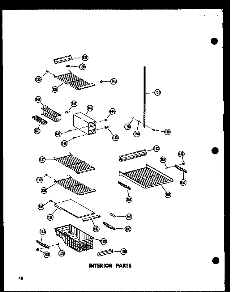 INTERIOR PARTS Diagram and Parts List for SRN22G-A P6020117W A Amana Refrigerator