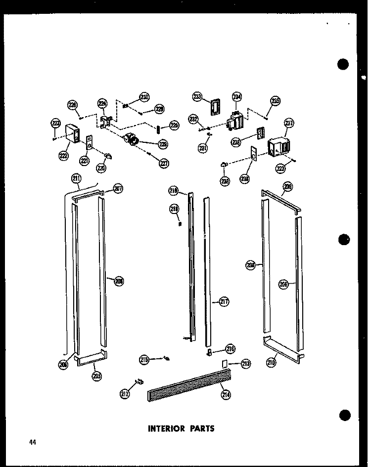 INTERIOR PARTS Diagram and Parts List for SRN22G-A P6020117W A Amana Refrigerator