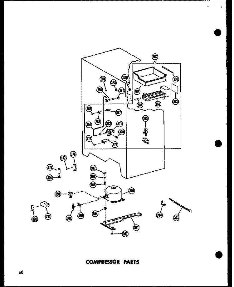 COMPRESSOR PARTS Diagram and Parts List for SRN22G-A P6020117W A Amana Refrigerator
