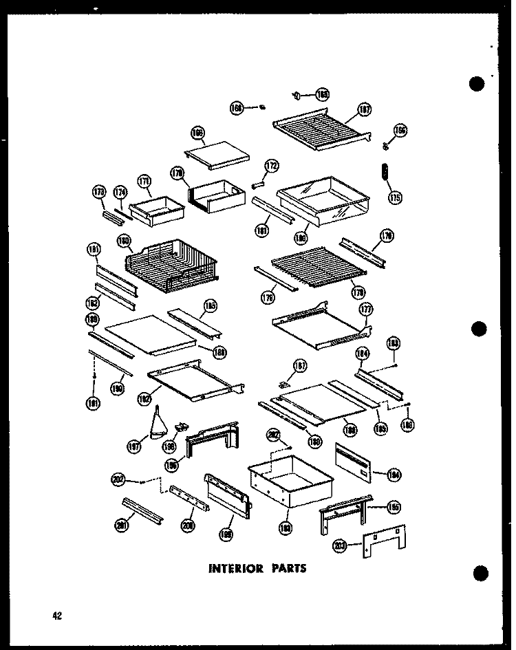 INTERIOR PARTS Diagram and Parts List for SRN22G-A P6020136W A Amana Refrigerator