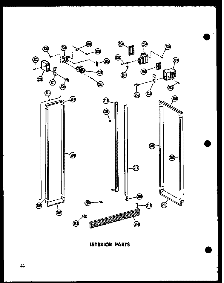 INTERIOR PARTS Diagram and Parts List for SRN22G-A P6020136W A Amana Refrigerator