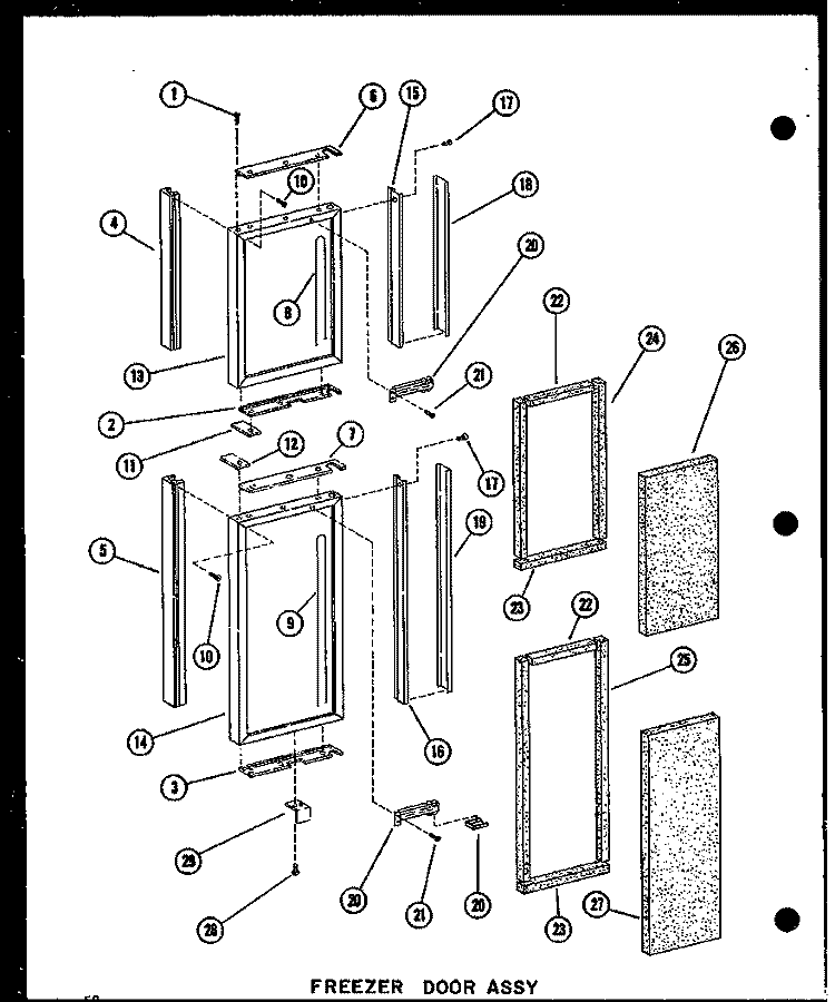 FZ DOOR ASSY Diagram and Parts List for SDI22N-A P6020165W A Amana Refrigerator