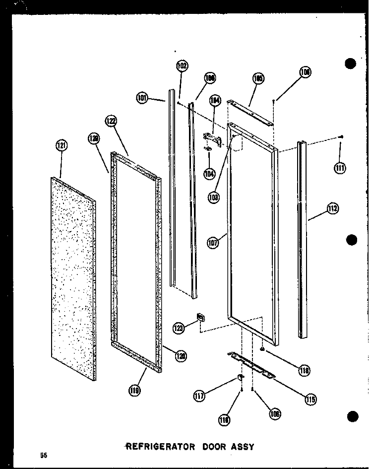 REF DOOR ASSY Diagram and Parts List for SDI22N-A P6020165W A Amana Refrigerator