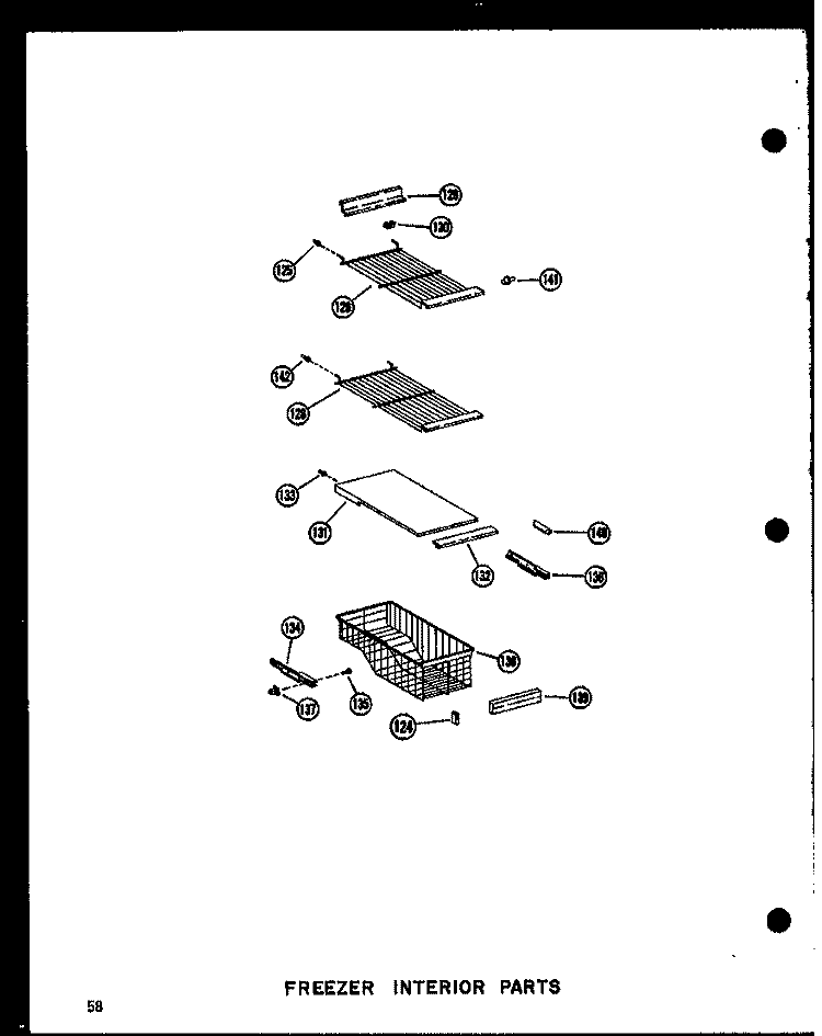 FZ INTERIOR PARTS Diagram and Parts List for SDI22N-A P6020165W A Amana Refrigerator