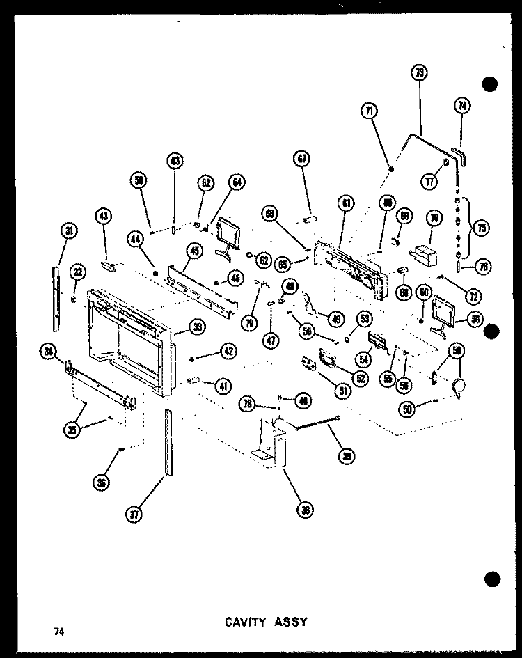 CAVITY ASSY Diagram and Parts List for SDI22N-A P6020165W A Amana Refrigerator