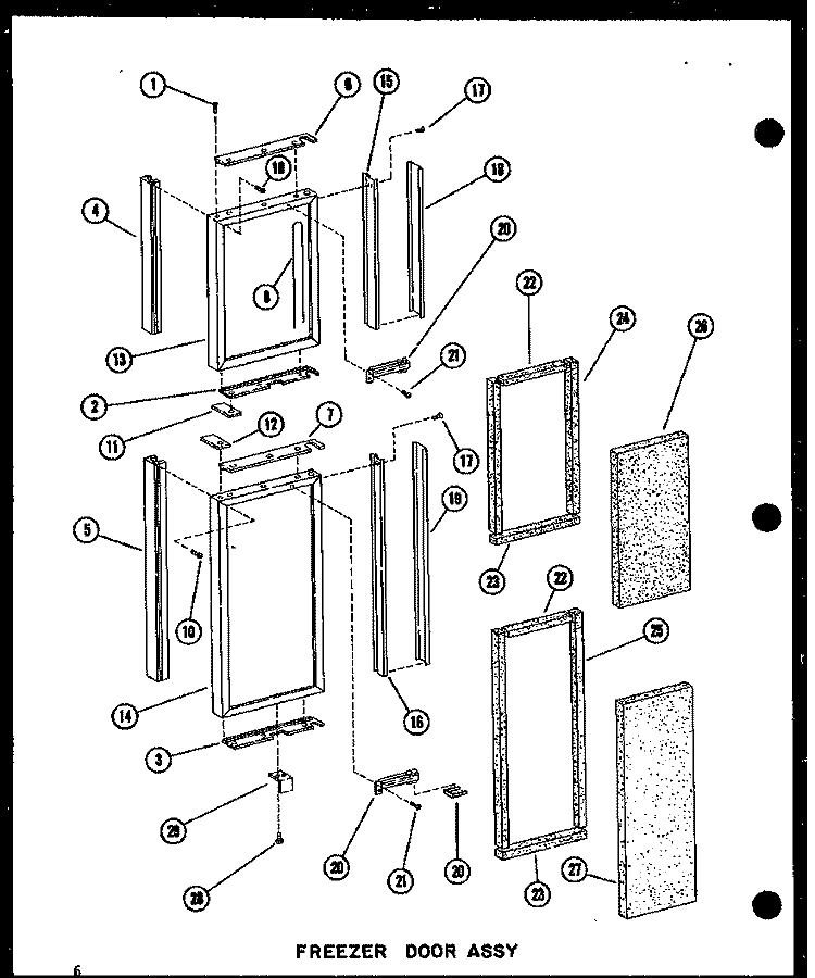FZ DOOR ASSY Diagram and Parts List for SRI19N-1 P6023088W Amana Refrigerator