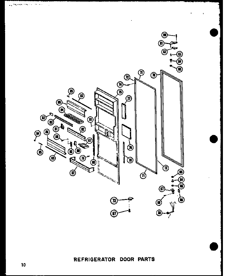 REF DOOR PARTS Diagram and Parts List for SRI19N-1 P6023088W Amana Refrigerator