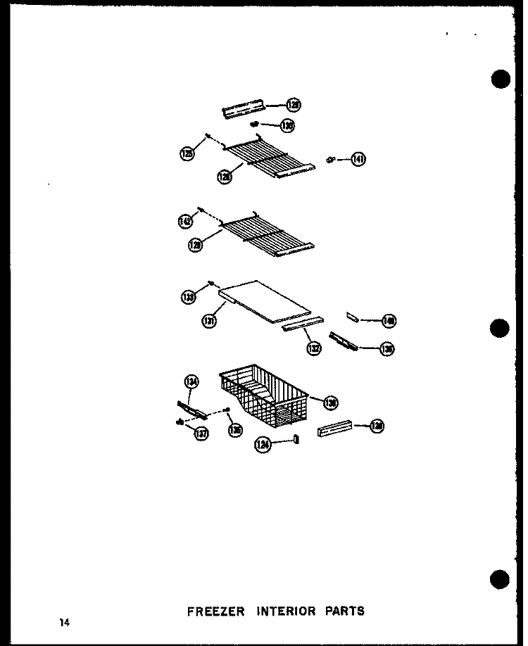 FZ INTERIOR PARTS Diagram and Parts List for SRI19N-1 P6023088W Amana Refrigerator