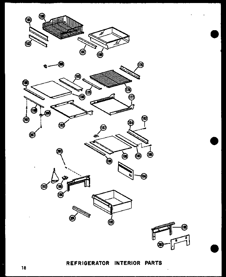 REF INTERIOR PARTS Diagram and Parts List for SRI19N-1 P6023088W Amana Refrigerator