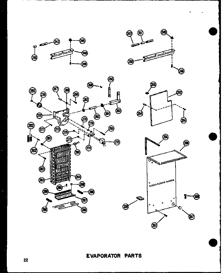 EVAP PARTS Diagram and Parts List for SRI19N-1 P6023088W Amana Refrigerator