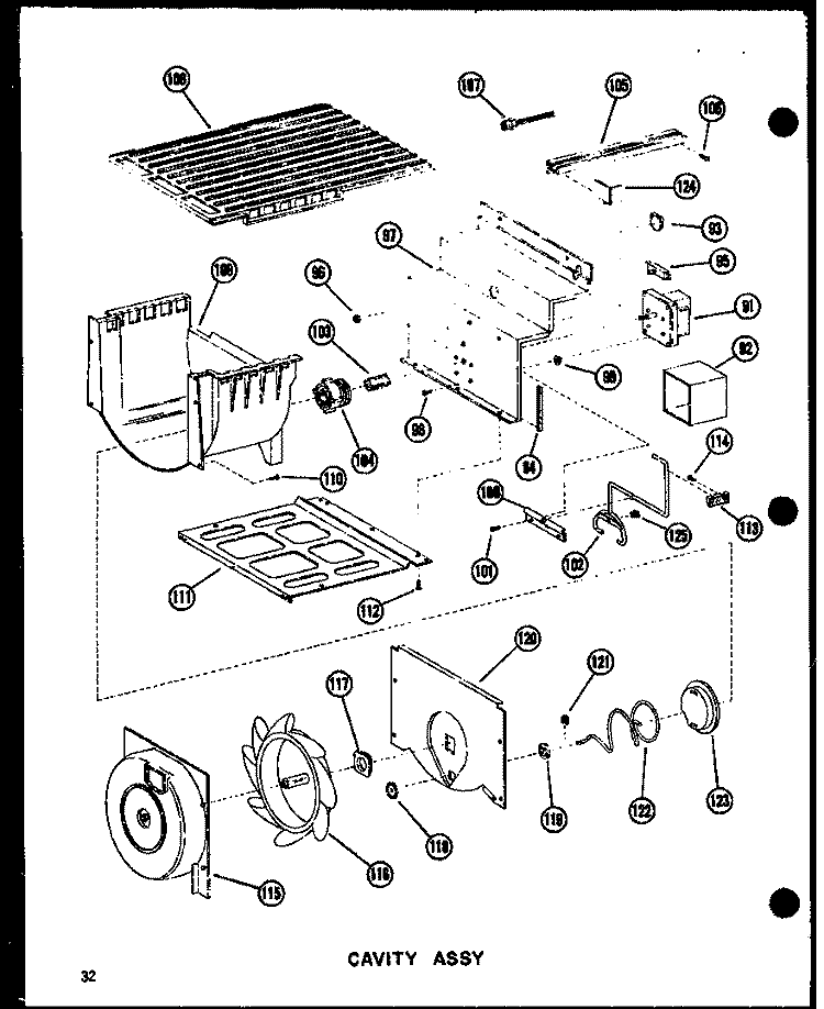 CAVITY ASSY Diagram and Parts List for SRI19N-1 P6023088W Amana Refrigerator