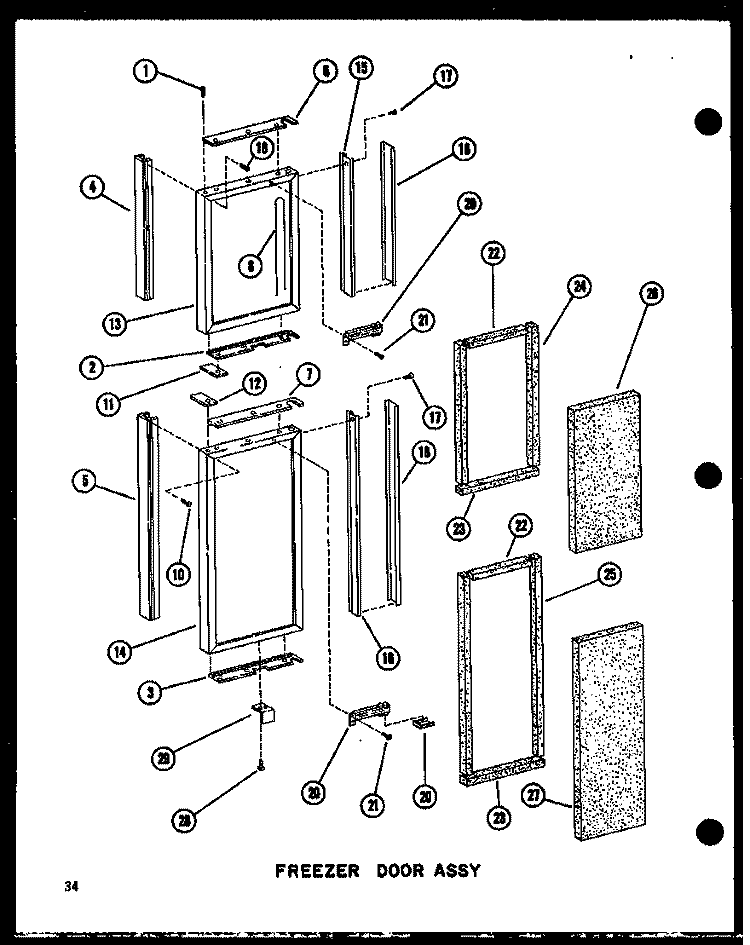 FZ DOOR ASSY Diagram and Parts List for SRI19N-1-AG P6023089W G Amana Refrigerator