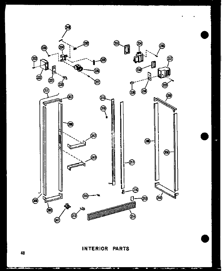INTERIOR PARTS Diagram and Parts List for SRI19N-1-AG P6023089W G Amana Refrigerator