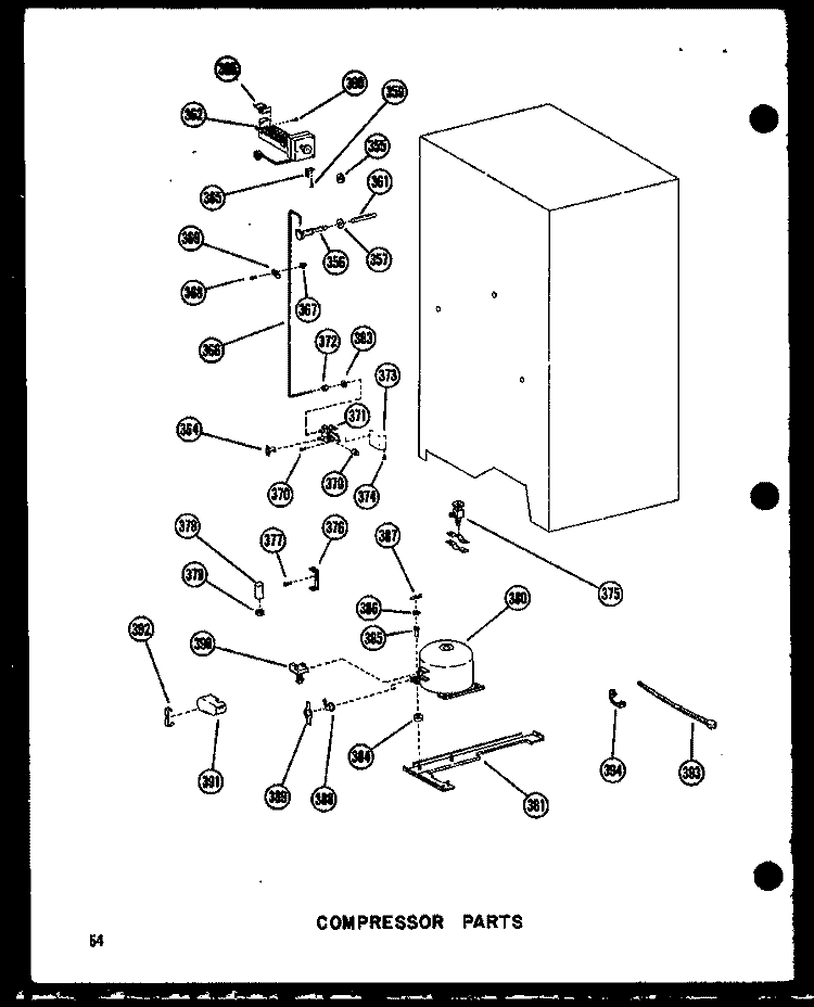 COMPRESSOR PARTS Diagram and Parts List for SRI19N-1-AG P6023089W G Amana Refrigerator