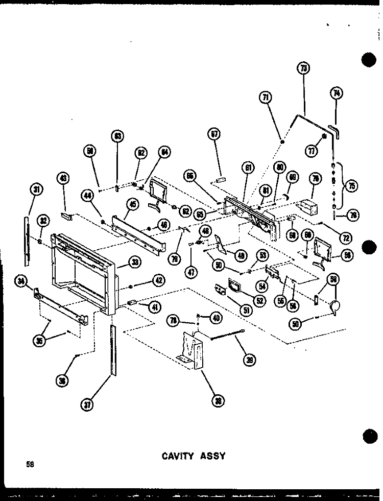 CAVITY ASSY Diagram and Parts List for SRI19N-1-AG P6023089W G Amana Refrigerator