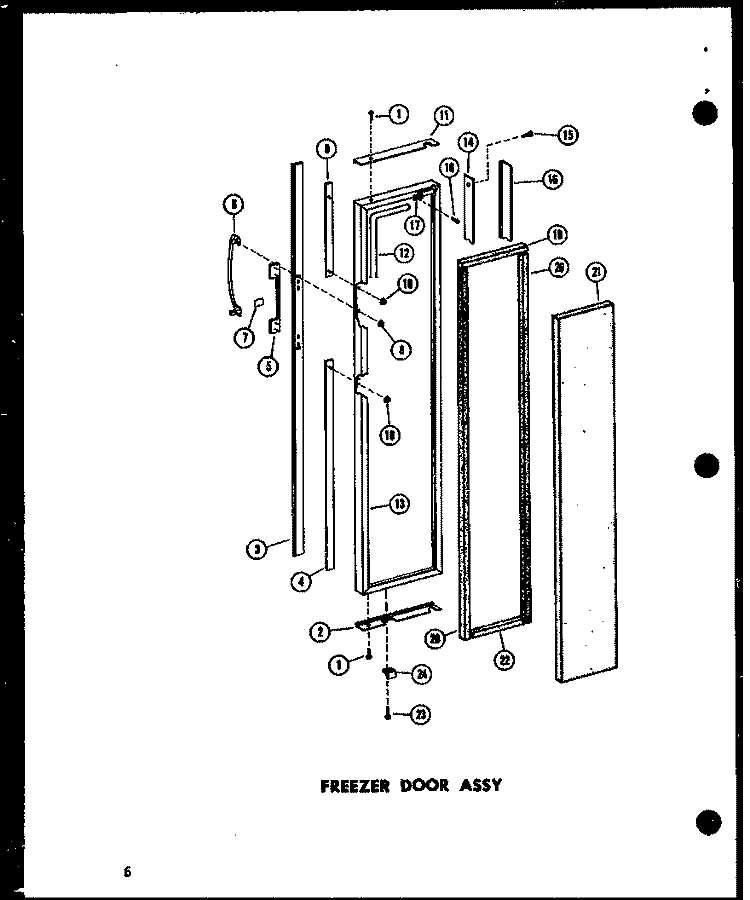 FZ DOOR ASSY Diagram and Parts List for SD19W P6034009W Amana Refrigerator