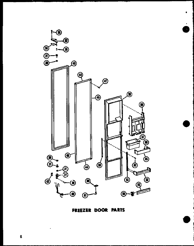 FZ DOOR PARTS Diagram and Parts List for SD19W P6034009W Amana Refrigerator
