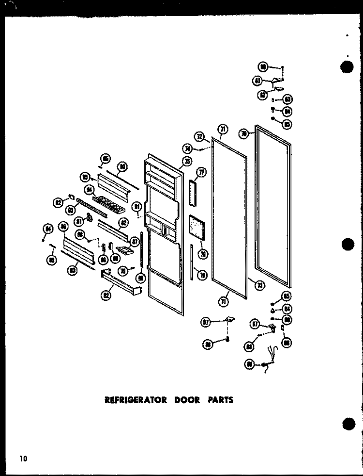 REF DOOR PARTS Diagram and Parts List for SD19W P6034009W Amana Refrigerator