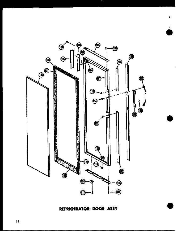 REF DOOR ASSY Diagram and Parts List for SD19W P6034009W Amana Refrigerator