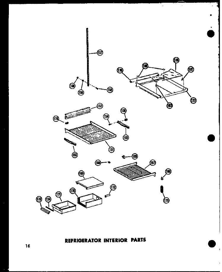 REF INTERIOR PARTS Diagram and Parts List for SD19W P6034009W Amana Refrigerator