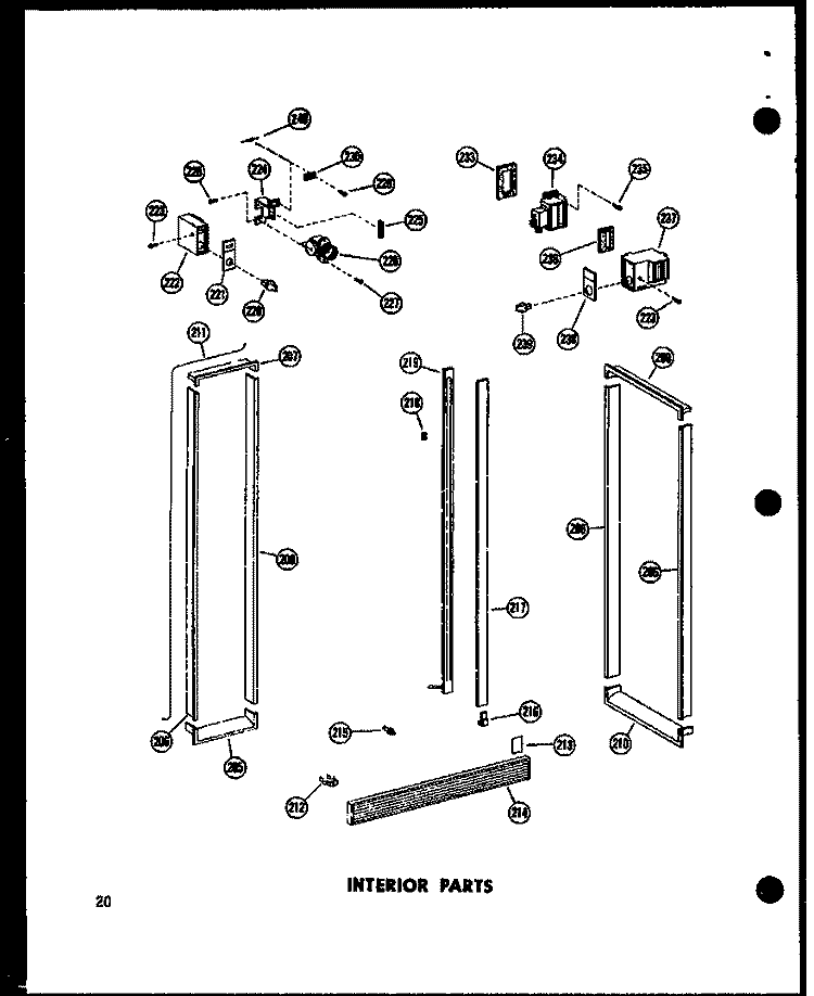 INTERIOR PARTS Diagram and Parts List for SD19W P6034009W Amana Refrigerator