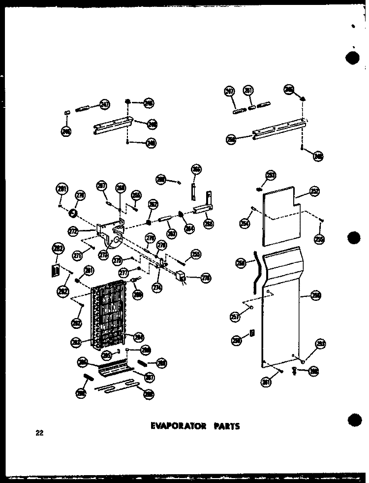 EVAP PARTS Diagram and Parts List for SD19W P6034009W Amana Refrigerator