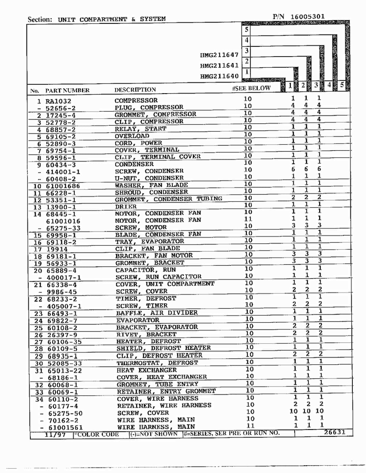 Unit Compartment And System Page 2 Diagram and Parts List for 211640  Admiral Refrigerator
