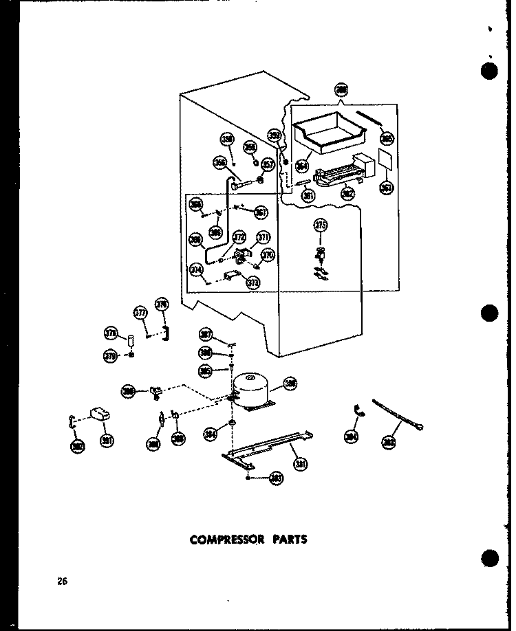 COMPRESSOR PARTS Diagram and Parts List for SD19W P6034009W Amana Refrigerator