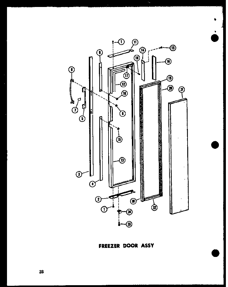 FZ DOOR ASSY Diagram and Parts List for SD19W P6034023W Amana Refrigerator
