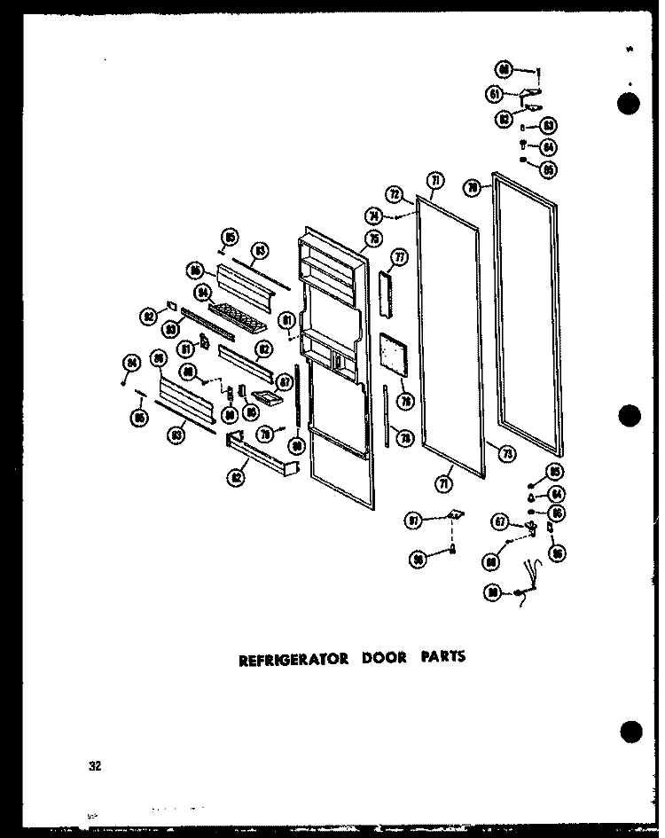 REF DOOR PARTS Diagram and Parts List for SD19W P6034023W Amana Refrigerator
