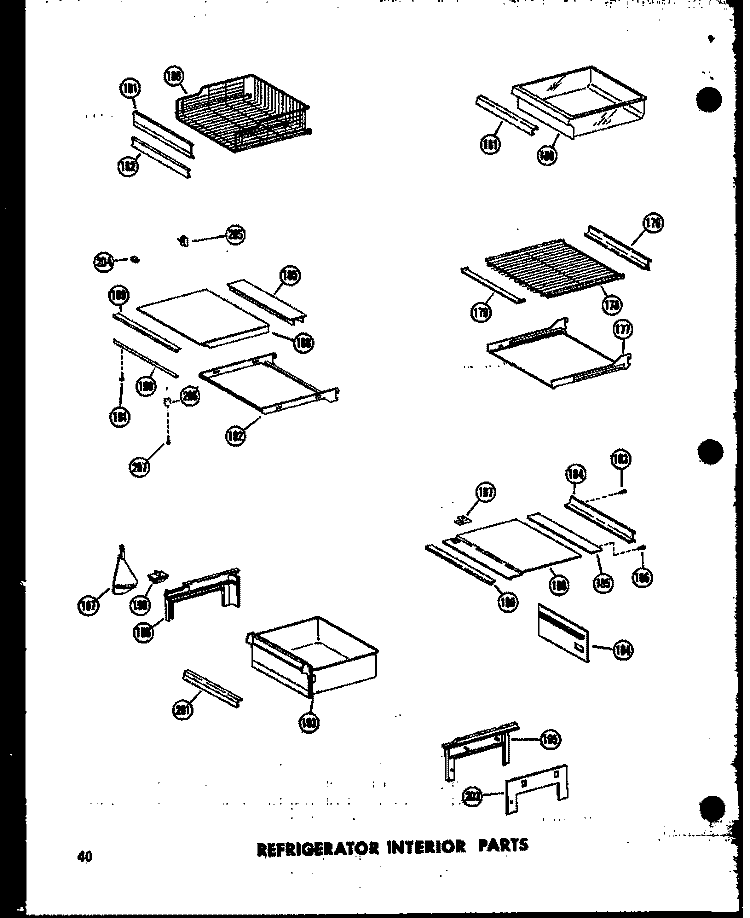 REF INTERIOR PARTS Diagram and Parts List for SD19W P6034023W Amana Refrigerator