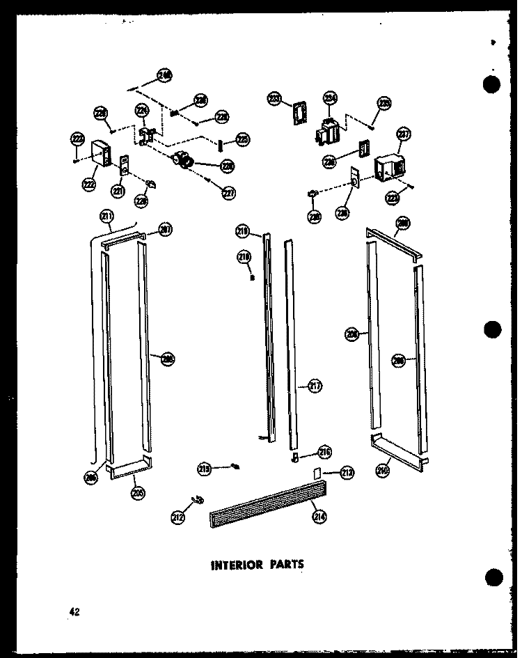 INTERIOR PARTS Diagram and Parts List for SD19W P6034023W Amana Refrigerator