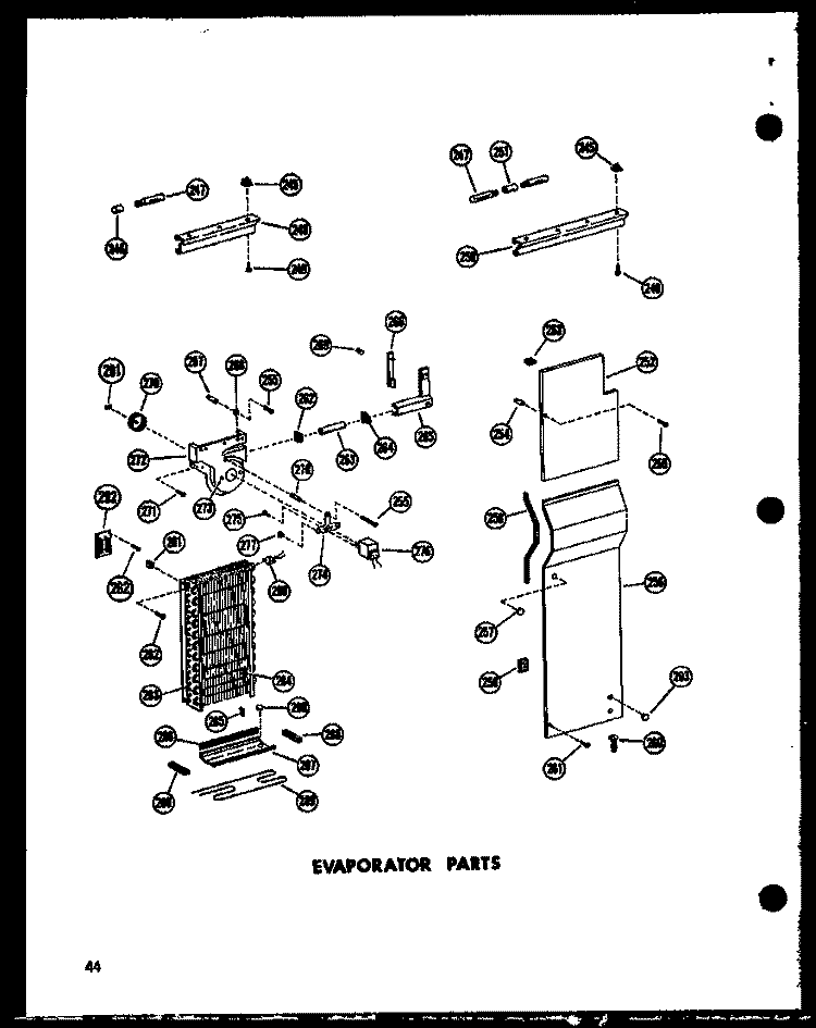 EVAP PARTS Diagram and Parts List for SD19W P6034023W Amana Refrigerator