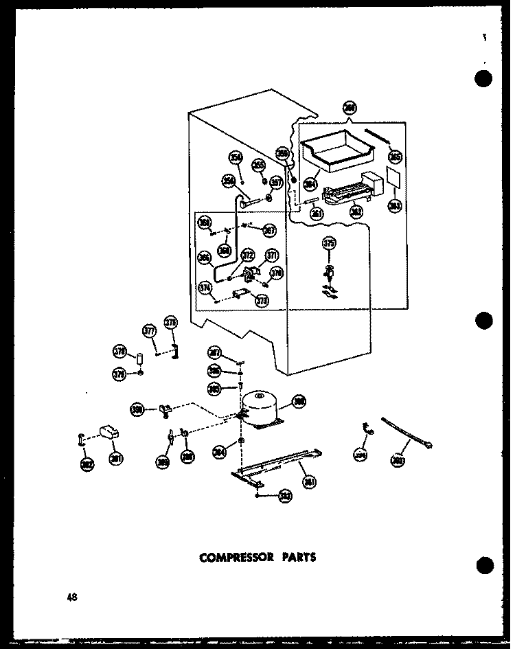 COMPRESSOR PARTS Diagram and Parts List for SD19W P6034023W Amana Refrigerator