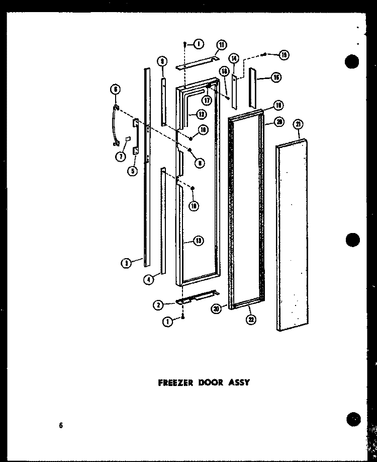 FZ DOOR ASSY Diagram and Parts List for SD19A P6035007W Amana Refrigerator