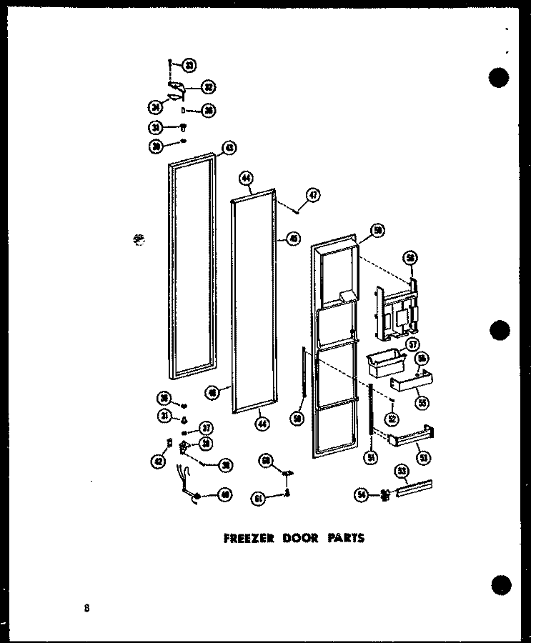 FZ DOOR PARTS Diagram and Parts List for SD19A P6035007W Amana Refrigerator