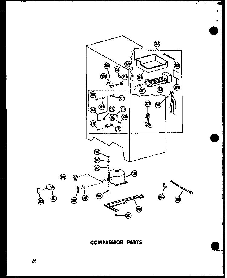 COMPRESSOR PARTS Diagram and Parts List for SD19A P6035007W Amana Refrigerator