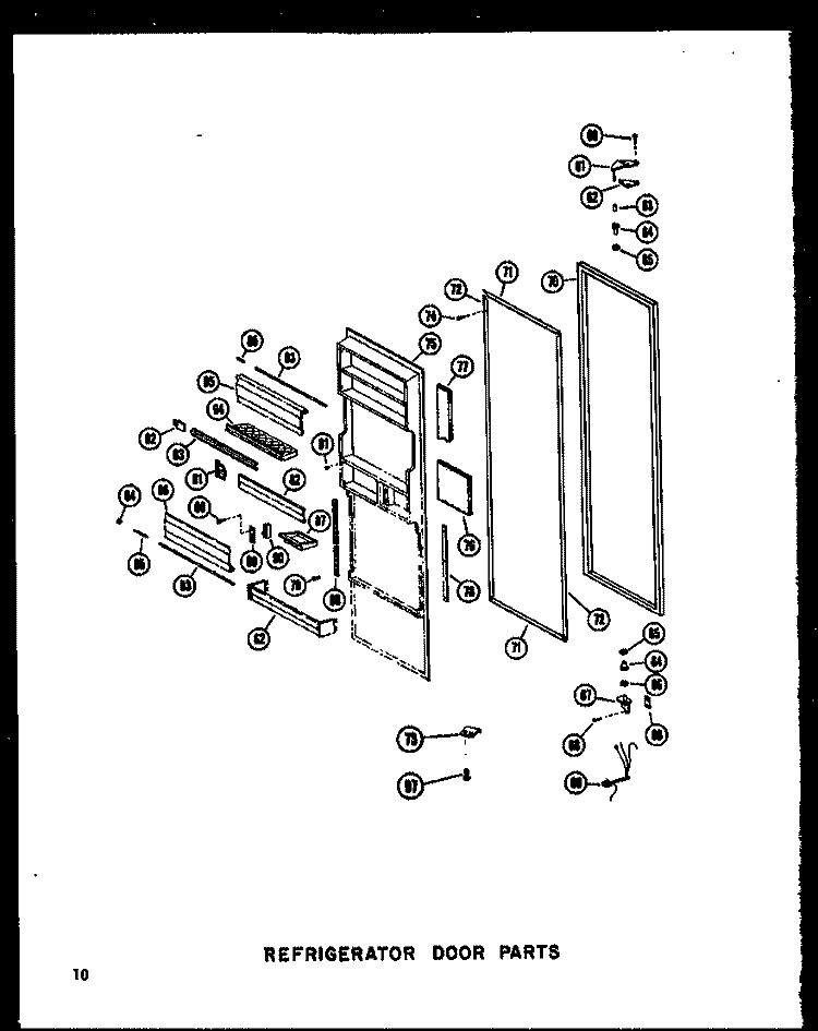 REF DOOR PARTS Diagram and Parts List for SRI19A P6035006W Amana Refrigerator