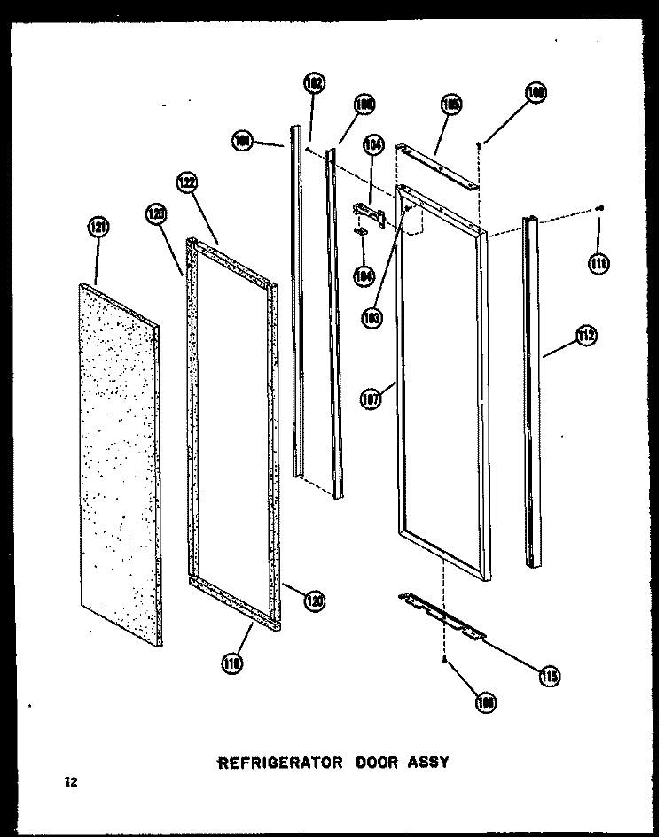 REF DOOR ASSY Diagram and Parts List for SRI19A P6035006W Amana Refrigerator