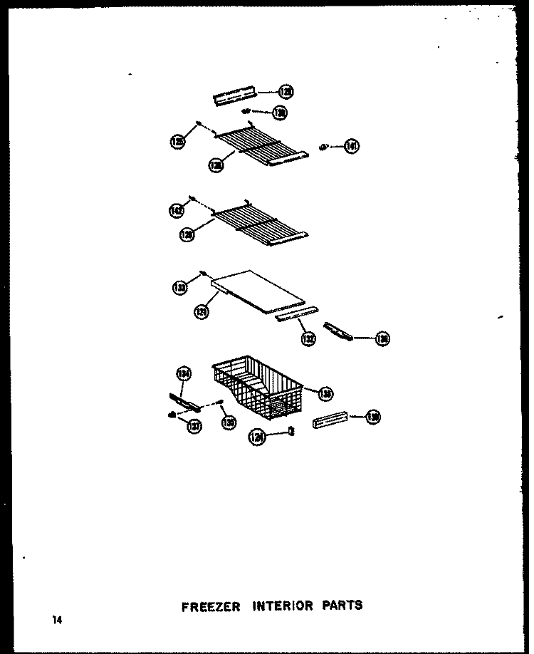 FZ INTERIOR PARTS Diagram and Parts List for SRI19A P6035006W Amana Refrigerator
