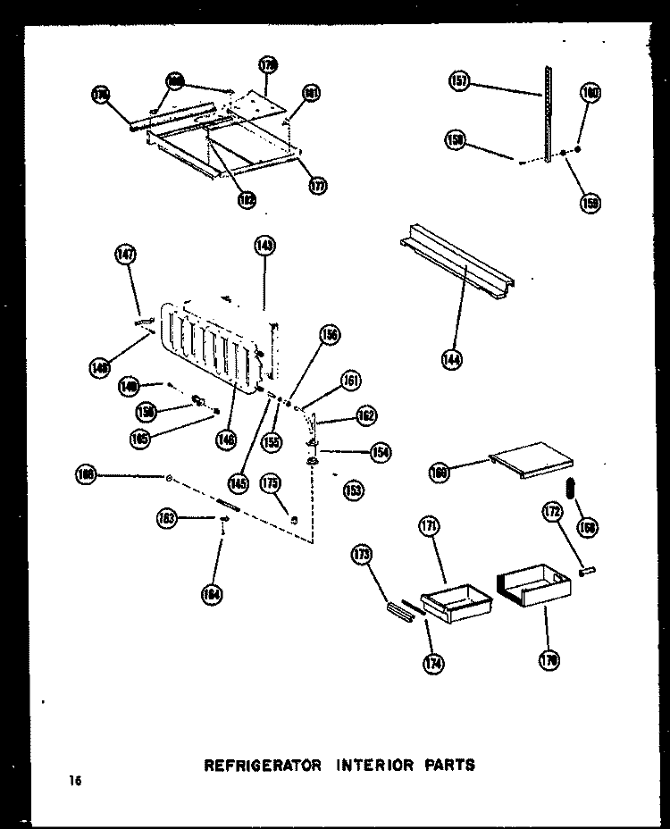 REF INTERIOR PARTS Diagram and Parts List for SRI19A P6035006W Amana Refrigerator