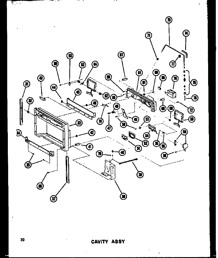 CAVITY ASSY Diagram and Parts List for SRI19A P6035006W Amana Refrigerator