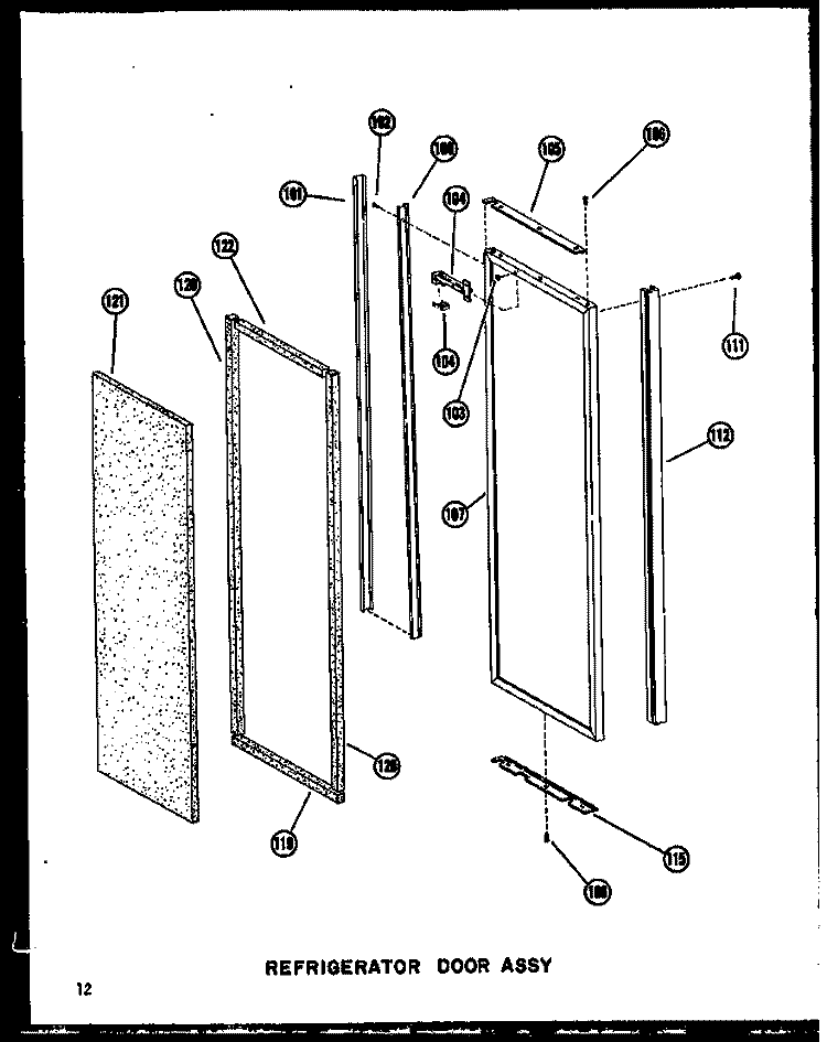 REF DOOR ASSY Diagram and Parts List for SRI19W-A P6034050W A Amana Refrigerator