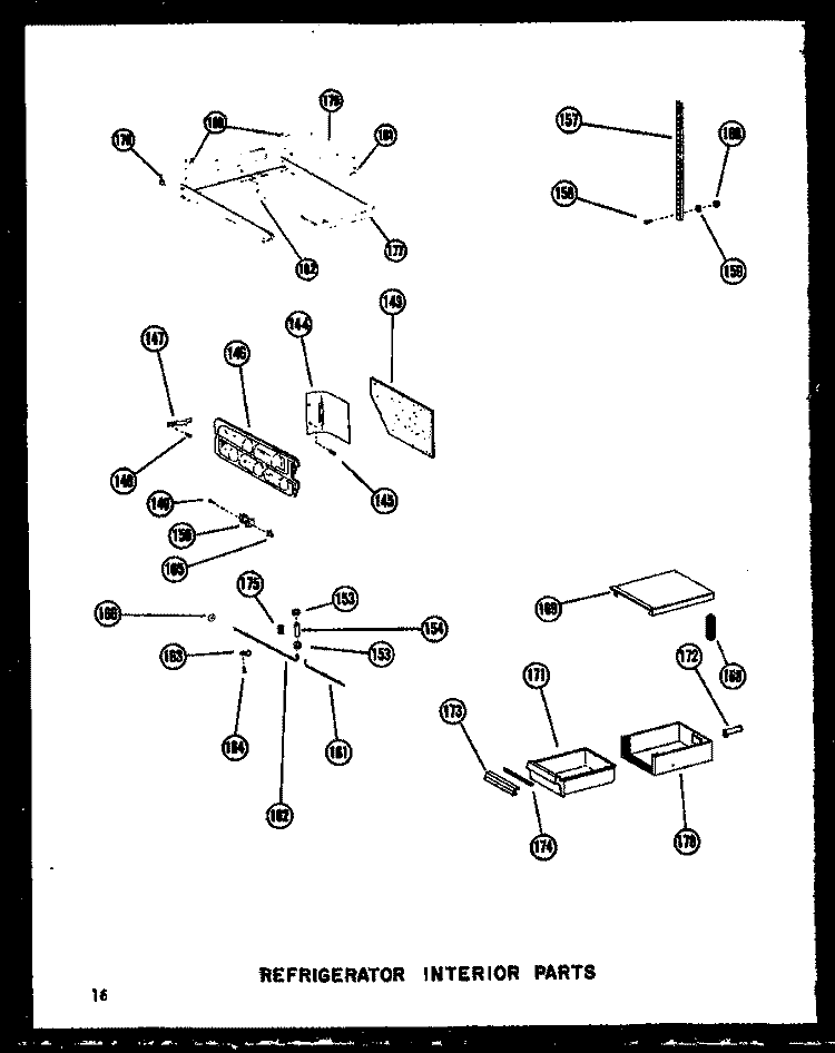 REF INTERIOR PARTS Diagram and Parts List for SRI19W-A P6034050W A Amana Refrigerator