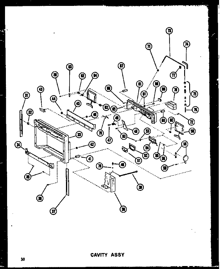 CAVITY ASSY Diagram and Parts List for SRI19W-A P6034050W A Amana Refrigerator