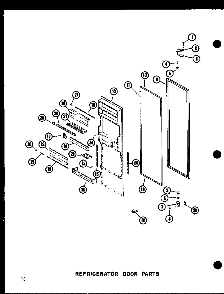 REF DOOR PARTS Diagram and Parts List for SRI19W-A P6035049W A Amana Refrigerator